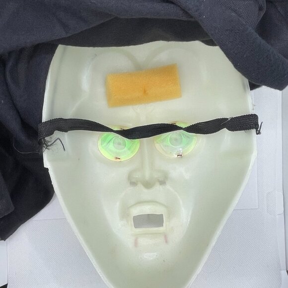 Vintage Vampire Halloween Mask with Green Holographic Eyes OS - Picture 3 of 11